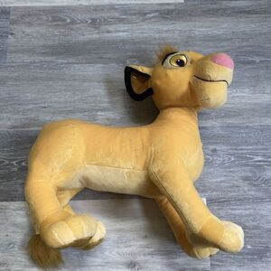 Simba Stuffed Animal Plush Giant Large Lion King Disney 2002 18”x16”x8” Good